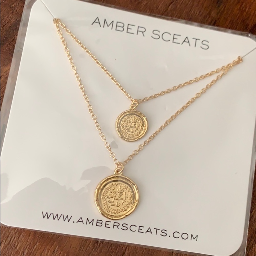 Amber Sceats double chain necklace-gold medallion